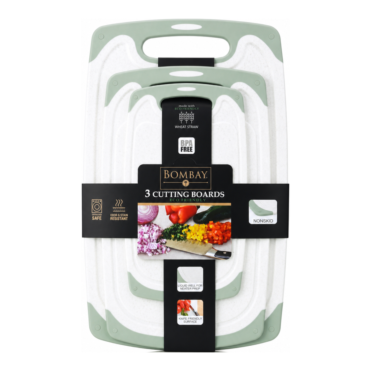 3-Piece Cutting Board Set | Green