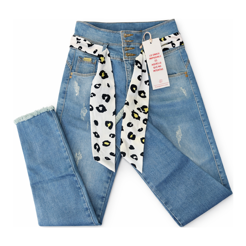 Blue Jeans with Red Belt
