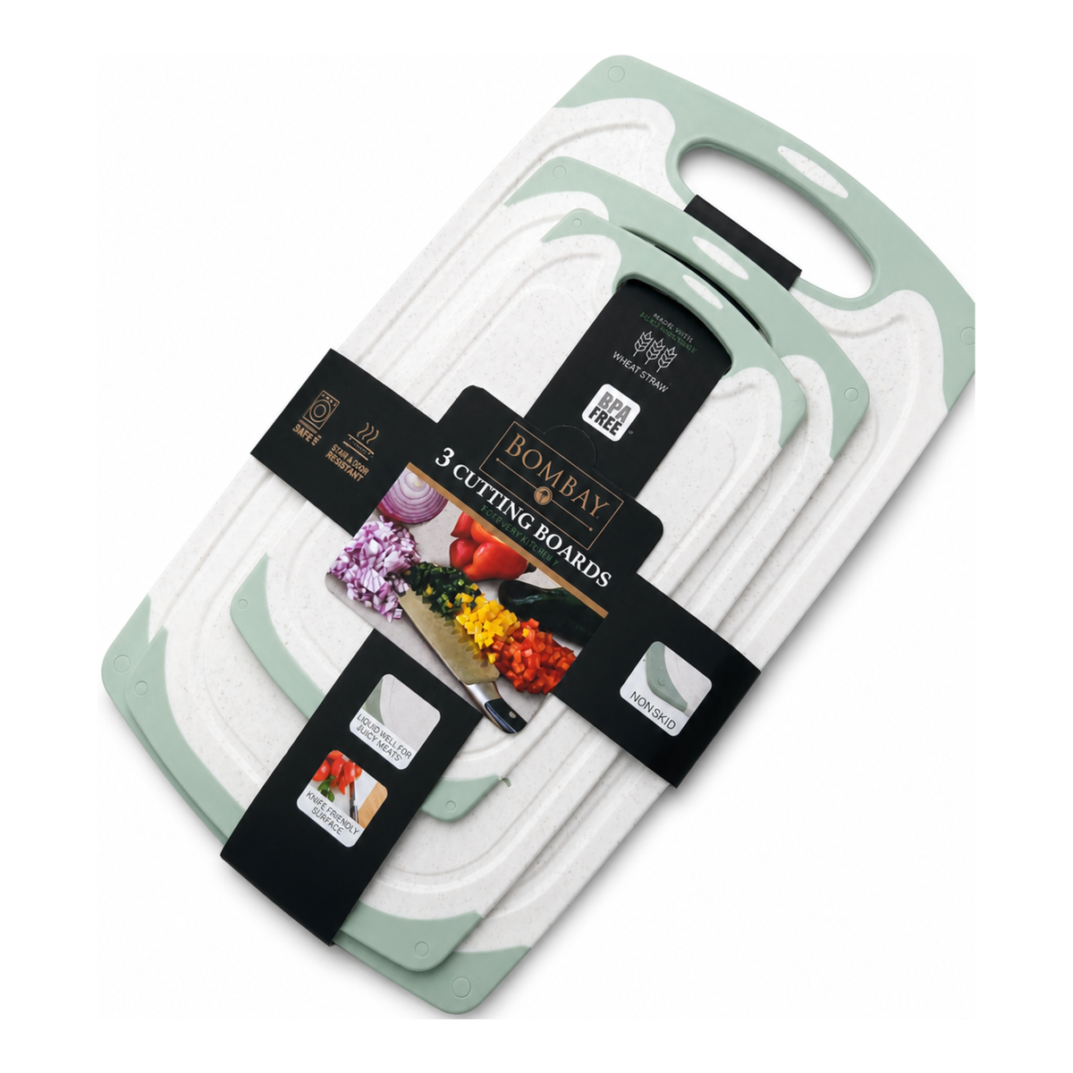 3-Piece Cutting Board Set | Green