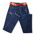 Jeans Color Azul con Cinturón Rojo