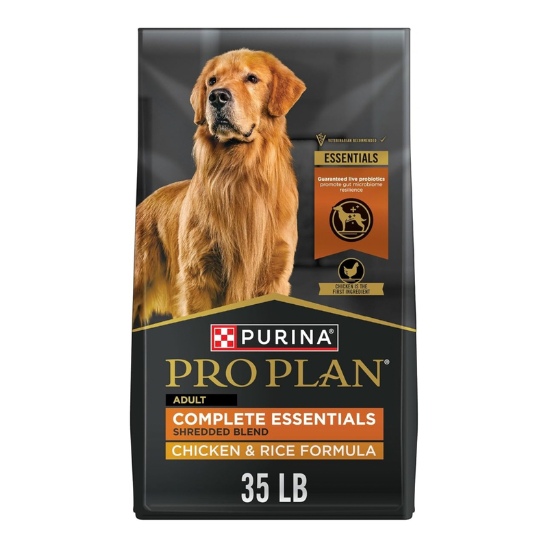 Purina Pro Plan Complete Essentials Chicken & Rice Dry Dog Food, 35 lb Bag